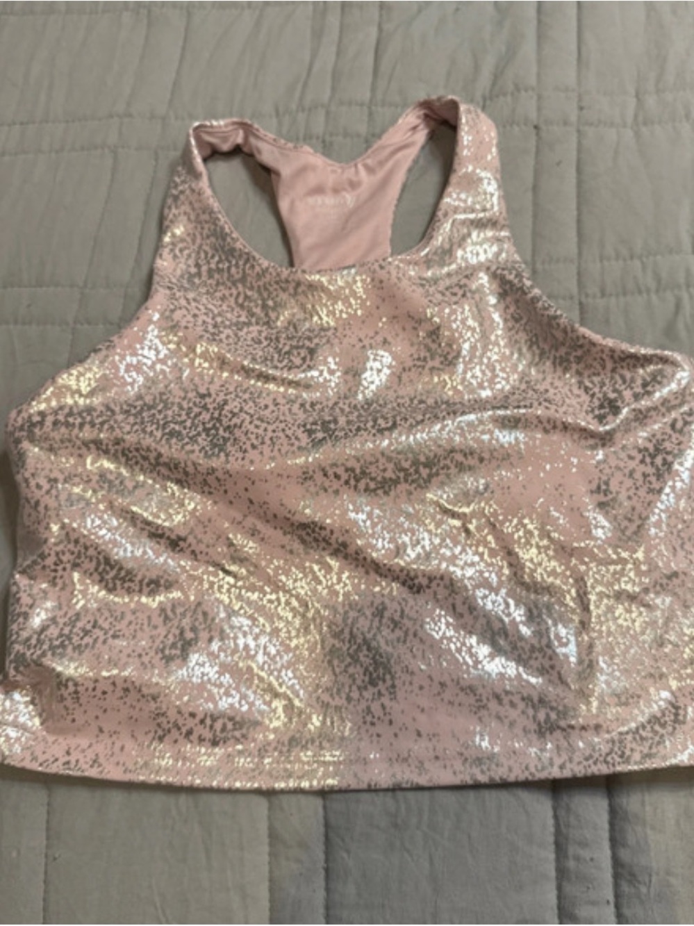 Old Navy Pink Metallic Print Sports Bra